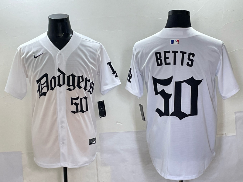 Men Los Angeles Dodgers 50 Betts white Nike 2025 MLB jersey 0013